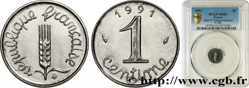 V REPUBLIC
Type : 1 centime Épi, frappe monnaie 
Date : 1991 
Mint name / Town :...