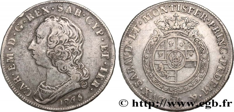 ITALY - KINGDOM OF SARDINIA - CHARLES-EMMANUEL III
Type : Scudo 
Date : 1765 
Mi...