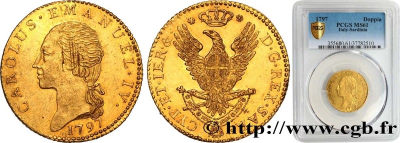 ITALY - KINGDOM OF SARDINIA - CHARLES EMMANUEL IV
Type : 1 Doppia 
Date : 1797 
...