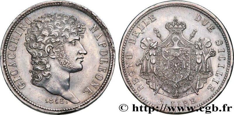 ITALY - KINGDOM OF NAPLES - JOACHIM MURAT
Type : 5 Lire 
Date : 1813 
Mint name ...