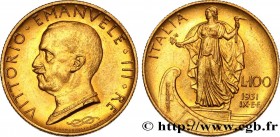 ITALY - KINGDOM OF ITALY - VICTOR-EMMANUEL III
Type : 100 Lire, an IX 
Date : 1931 
Mint name / Town : Rome 
Quantity minted : 22925 
Metal : gold 
Mi...