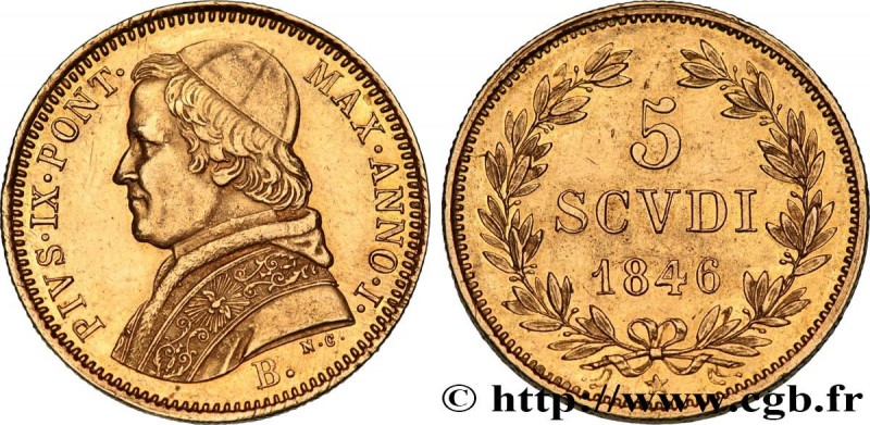 ITALY - PAPAL STATES - PIUS IX (Giovanni Maria Mastai Ferretti)
Type : 5 Scudi 
...