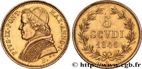ITALY - PAPAL STATES - PIUS IX (Giovanni Maria Mastai Ferretti)
Type : 5 Scudi 
Date : 1846 
Mint name / Town : Bologne 
Quantity minted : 2795 
Metal...