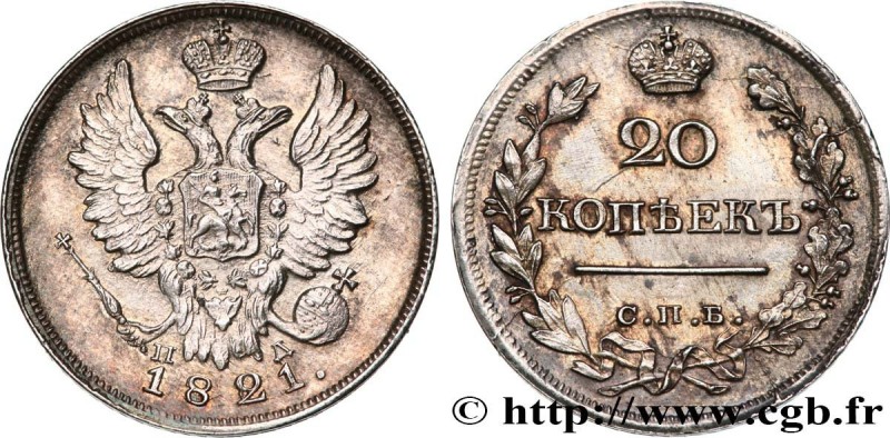 RUSSIA - ALEXANDER I
Type : 20 Kopecks 
Date : 1821 
Mint name / Town : Saint-Pe...