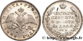 RUSSIA - NICHOLAS I
Type : Rouble 
Date : 1829 
Mint name / Town : Saint-Petersbourg 
Quantity minted : 5510000 
Metal : silver 
Millesimal fineness :...