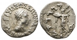 Baktria. Indo-Greek Kingdom. Menander I Soter 155-130 BC. Drachm AR,16 mm., 2.35 g.