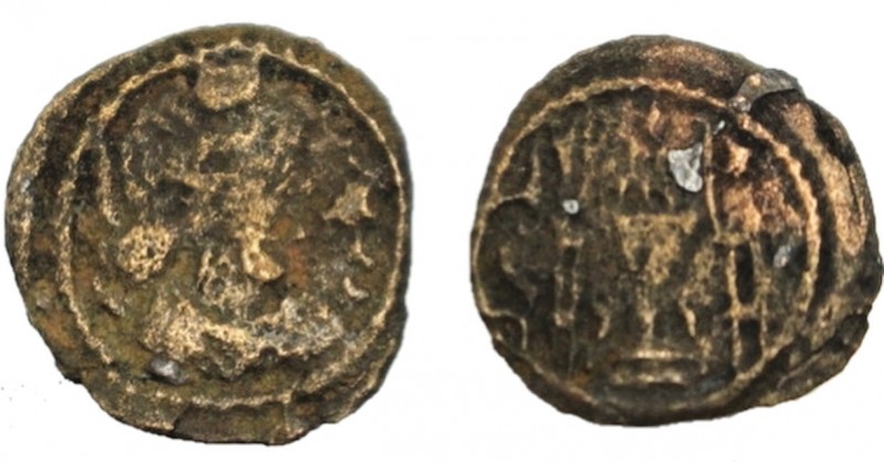 Sasanian kingdom, Bahram V, AE Pashiz, R, fine, 1.42 g/ 14mm