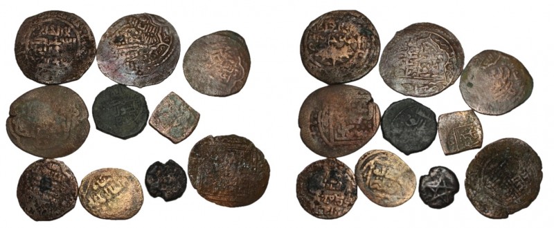 Ilkhans empire, Lot of 10 AE Fals, Different dates and struck places, fine to ve...