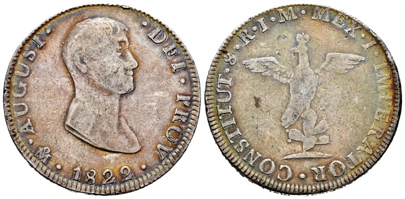 México. Agustín de Iturbide. 8 reales. 1822. México. JM. (Km-304). Ag. 26,70 g. ...