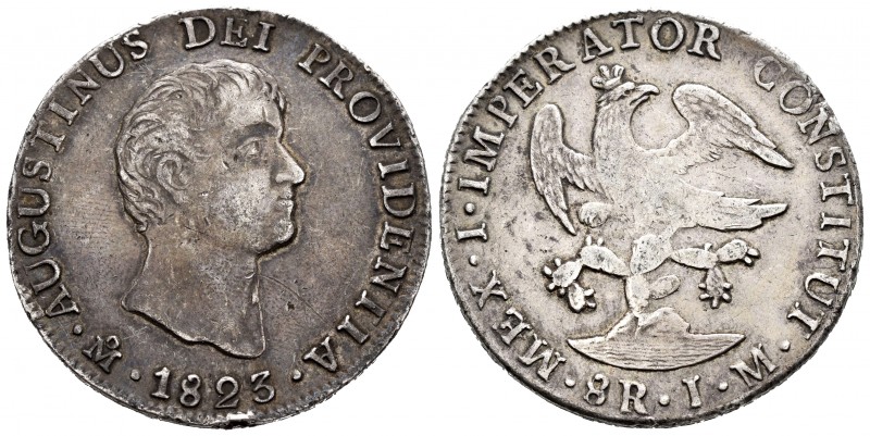 México. Agustín de Iturbide. 8 reales. 1823. México. JM. (Km-310). Ag. 26,84 g. ...