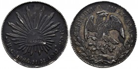 México. 8 reales. 1886. Chihuahua. MM. (Km-377.2). Ag. 27,06 g. MBC. Est...25,00.