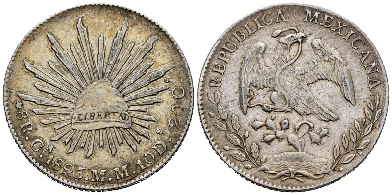 México. 8 reales. 1895. Chihuahua. MM. (Km-377.2). Ag. 26,87 g. MBC+. Est...30,0...