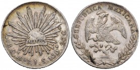 México. 8 reales. 1893. Guadalajara. JS. (Km-377.6). Ag. 26,92 g. MBC. Est...25,00.