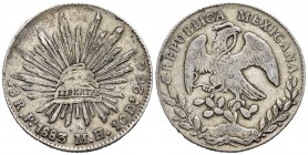 México. 8 reales. 1883. San Luis de Potosí. MH. (Km-377.12). Ag. 26,91 g. MBC-. Est...25,00.
