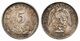 México. 5 centavos. 1899. México. M. (Km-400.2). Ag. 1,36 g. MBC+. Est...10,00.