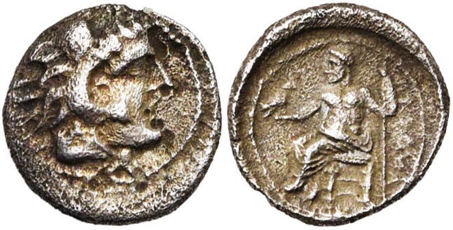 ROYAUME DE MACEDOINE, Alexandre III le Grand (336-323), AR obole. D/ T. d''Hérac...