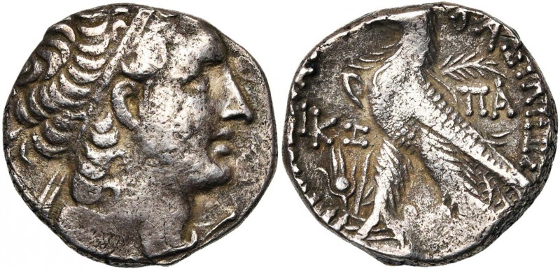 ROYAUME LAGIDE, Ptolémée XII Neos Dionysos (80-51), AR tétradrachme, 55-54 av. J...