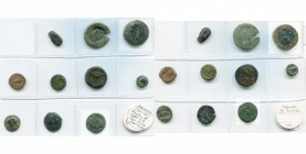 SICILE, AGRIGENTE, lot de 10 bronzes: 5e s. av. J.-C., T. d''aigle/Pince de crabe, T. d''Héraclès dans un cercle incus, Aigle sur un poisson/Crabe et ...
