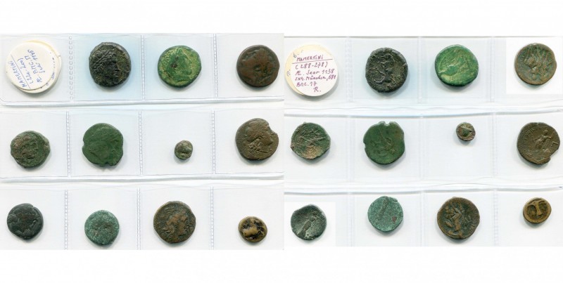 SICILE, LES MAMERTINS, lot de 11 bronzes, dont: T. d''Arès/Taureau, T. d''Arès/A...