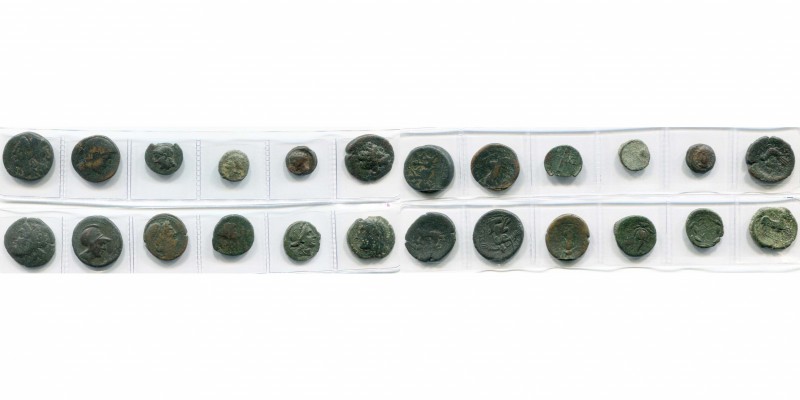SICILE, SYRACUSE, lot de 12 bronzes frappés apr. 215 av. J.-C., dont: T. d''Apol...