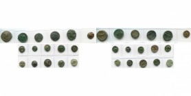 SICILE, lot de 16 bronzes, dont: Camarina (2), Gorgone/Chouette à g. et à d., T. d''Athéna/Chouette à g., T. d''Athéna/Cheval au galop; Leontinoi, T. ...
