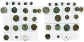 ESPAGNE, lot de 20 bronzes, dont Castulo, as, T. diad. à d./Sphinx (3 var.); semis, T. diad. à d./Taureau et croissant (2, avec et sans lettre); Ilipe...