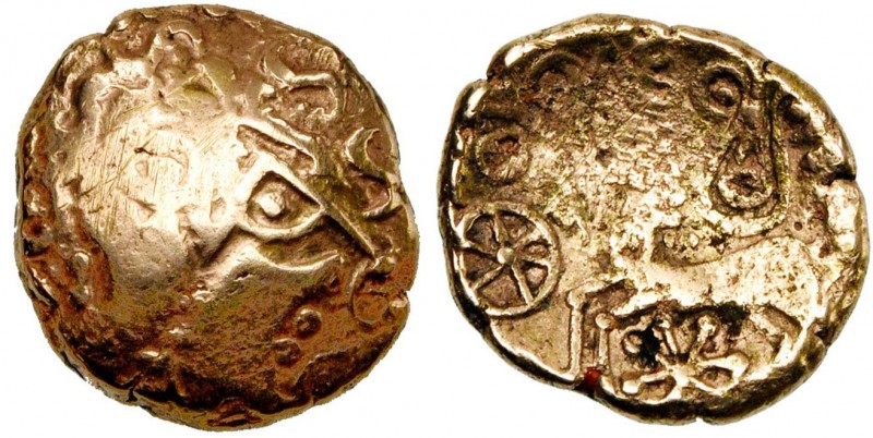 GAULE BELGIQUE, Mediomatrici, AV statère, fin 2e s. av. J.-C. Type janiforme. Cl...