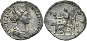 LUCILLA, femme de Lucius Verus, AE sesterce, Rome. D/ LVCILLAE AVG ANTONINI AVG F B. dr. à d., les cheveux en chignon. R/ VENVS/ S-C Vénus assise à g....