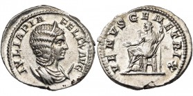 JULIA DOMNA (†217), femme de Septime Sévère, antoninien, 211-217, Rome. D/ IVLIA PIA- FELIX AVG B. diad. à d., posé sur un croissant. R/ VENVS GENETRI...