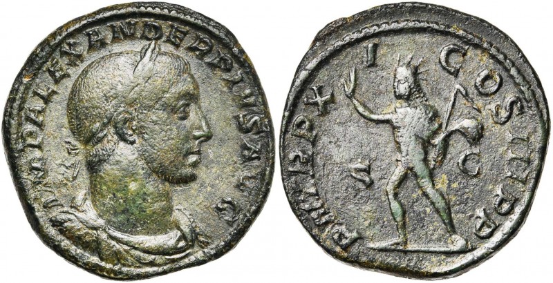 SEVERE ALEXANDRE (222-235), AE sesterce, 232, Rome. D/ IMP ALEXANDER PIVS AVG B....