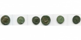 lot de 3 bronzes: Trébonien Galle, sesterce, R/ Temple de Junon; Volusien, as, R/ Concordia, Pax.

Beau à Très Beau / Fine - Very Fine