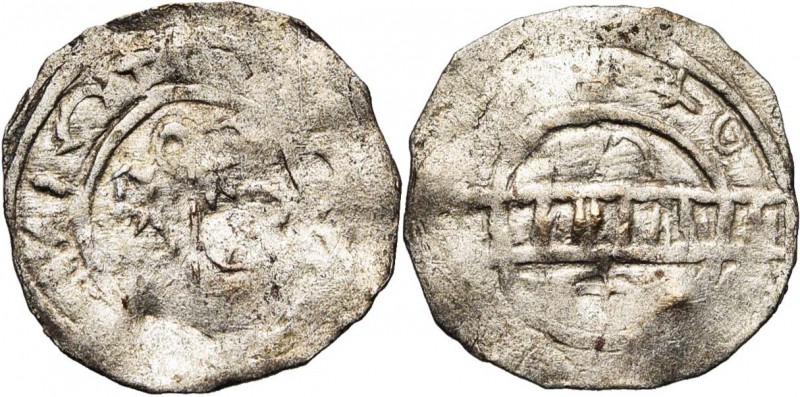 NEDERLAND, AR denarius. Imitatie van het type van Bernulphus geslagen in Groning...