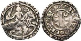 NEDERLAND, KUINRE, Jan I (1317-1336), AR halve groot. Imitatie van de halve groot van Jan II van Henegouwen ("passavant à l''épée"). Vz/ + IOHANS- DOM...