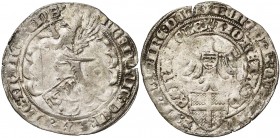 NEDERLAND, UTRECHT, Bisdom, Frederik van Blankenheim (1393-1423), AR dubbele groot, z.j., Hasselt. Legende eindigend op TRAIECTENS''. Vz/ Schuin gepla...