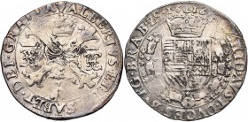 BRABANT, Duché, Albert et Isabelle (1598-1621), AR demi-patagon, 1616, Anvers. D/ Croix de Bourgogne sous une couronne, portant le bijou de la Toison ...