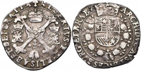 BRABANT, Duché, Albert et Isabelle (1598-1621), AR quart de patagon, s.d., Bois-le-Duc. D/ Croix de Bourgogne, sous une couronne, entre les monogramme...