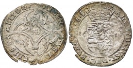 BRABANT, Duché, Albert et Isabelle (1598-1621), billon patard, 1616, Bruxelles. D/ Croix fleuronnée avec les initiales des archiducs en coeur, dans un...