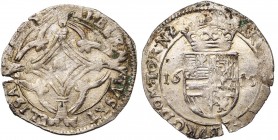 TOURNAI, Seigneurie, Albert et Isabelle (1598-1621), billon patard, 1615. D/ Croix fleuronnée avec les initiales des archiducs en coeur. R/ Ecu couron...