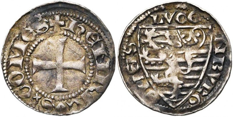 LUXEMBOURG, Comté, Henri VII (1288-1309), AR denier, s.d., Luxembourg. D/ + HENR...