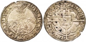 LUXEMBOURG, Duché, Jean de Bavière et Elisabeth de Görlitz, engagistes (1419-1425), AR demi-gros, 2e émission (1424-1425), Luxembourg. D/ Ecu incliné ...