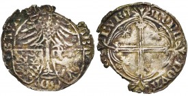 LUXEMBOURG, Duché, Elisabeth de Görlitz, engagiste (1425-1451), AR gros à l''aigle, 2e émission (1433-1443), Luxembourg. D/ Aigle éployée au-dessus de...