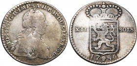 LUXEMBOURG, Duché, Joseph II (1780-1790), AR 12 sols, 1786, Bruxelles. D/ B. lauré et cuirassé à d. R/ Ecu couronné. Weiller 244; Probst L254-2; V.H. ...