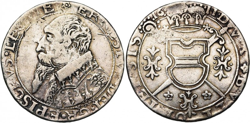 LIEGE, Principauté, Ernest de Bavière (1581-1612), AR double teston de 30 patard...