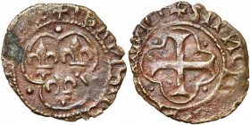 BICHT, Heerlijkheid, Jan van der Donck (1431-1475), biljoen dubbele toernooi. Vz/ +IBAS [DNI B]IX Drie lelies in een driepas, tussen drie punten. Kz/...