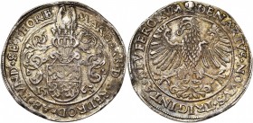 THORN, Abdij, Margaretha van Brederode (1557-1577), AR daalder van 30 stuiver, 1563. Vz/ Gehelmd wapenschild. Leg. eindigend op THORE''. Kz/ (granaata...