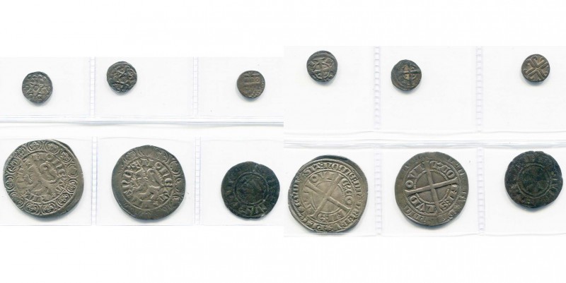 VLAANDEREN, Graafschap, lot van 6 st.: kleine denarius, Ieper (2) en Gent; Lodew...