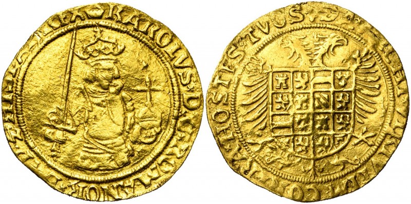 VLAANDEREN, Graafschap, Keizer Karel (1506-1555), AV gouden reaal, z.j. (1521-15...
