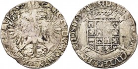 VLAANDEREN, Graafschap, Keizer Karel (1506-1555), AR vlieger (4 stuiver), 1552, Brugge. Vz/ Gekroonde keizerlijke adelaar. Met CAROLVS in de legende. ...
