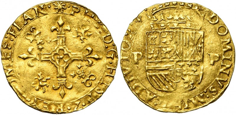 VLAANDEREN, Graafschap, Philips II (1555-1598), AV gouden kroon, z.j. (1570-1574...