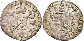 VLAANDEREN, Graafschap, Albrecht en Isabella (1598-1621), AR kwart patagon, z.j., Brugge. Vz/ Gekroond Bourgondisch kruis. Kz/ Gekroond wapenschild om...